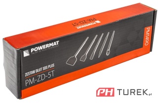 Zestaw dłut sds + 5 szt. Płaskie 250mm do betonu, cegły, kamienia Powermat