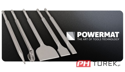Zestaw dłut sds + 5 szt. Płaskie 250mm do betonu, cegły, kamienia Powermat