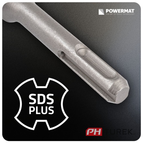 Zestaw dłut sds + 5 szt. Płaskie 250mm do betonu, cegły, kamienia Powermat