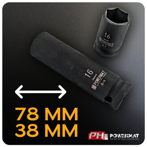 Zestaw nasadek udarowych Powermat (zestaw 20el.) 10-19mm 1/2 PM-ZNU-1019T