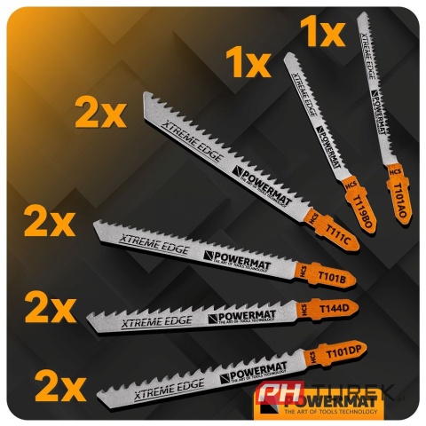 Zestaw nożyków, brzeszczotów do wyrzynarki 10 sztuk PM-ZBDW-10T