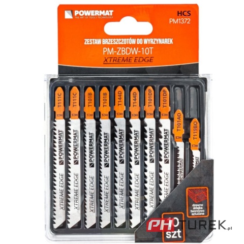 Zestaw nożyków, brzeszczotów do wyrzynarki 10 sztuk PM-ZBDW-10T