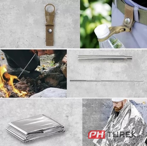 Zestaw przetrwania wojskowy niezbędnik survival duży zestaw 32 ele + etui