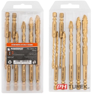 Zestaw wierteł 7 sztuk wiertła do szkła gresu, ceramiki 3-12mm Powermat