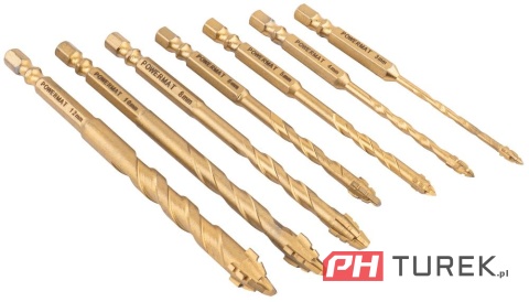 Zestaw wierteł 7 sztuk wiertła do szkła gresu, ceramiki 3-12mm Powermat