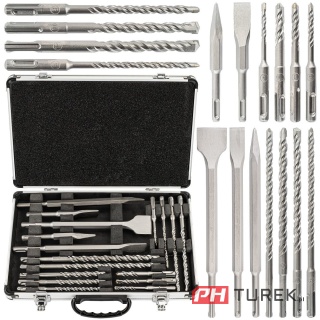 Zestaw wiertła I dłuta sds plus (12 wierteł + 5 dłut) Powermat pm-zwd-17t