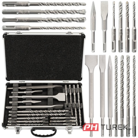 Zestaw wiertła I dłuta sds plus (12 wierteł + 5 dłut) Powermat pm-zwd-17t