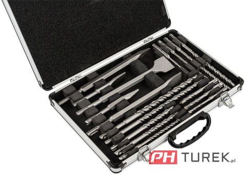 Zestaw wiertła I dłuta sds plus (12 wierteł + 5 dłut) Powermat pm-zwd-17t