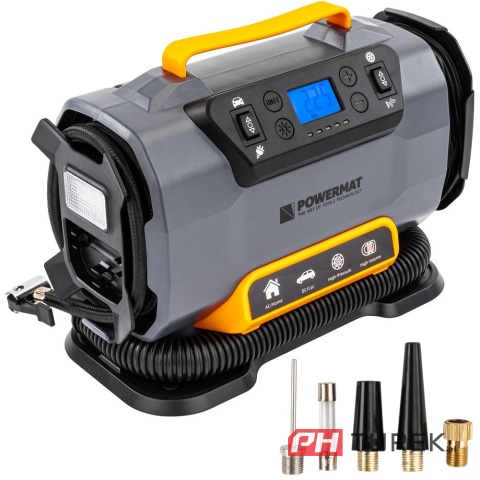 Kompresor samochodowy Powermat do opon, roweru 10 BAR 230 V i 12 V