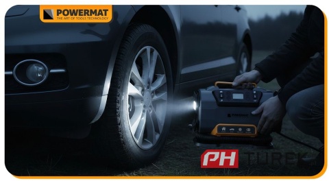 Kompresor samochodowy Powermat do opon, roweru 10 BAR 230 V i 12 V