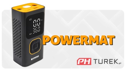 Kompresor samochodowy akumulatorowy powermat 10 bar do opon roweru auta