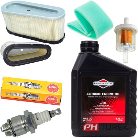Olej 1,4l BRIGGS + Filtr powietrza + filtr paliwa + świeca traktorek 496894