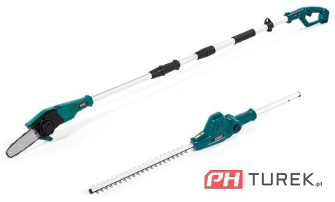 Pilarka + nożyce NAC do żywopłotu na wysięgniku zestaw gałęzi + akumulator