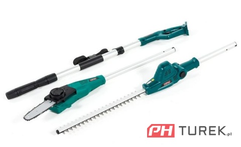 Pilarka + nożyce NAC do żywopłotu na wysięgniku zestaw gałęzi + akumulator