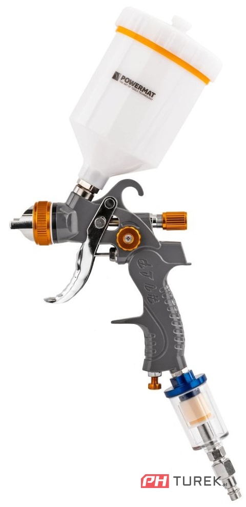 Pistolet lakierniczy hvlp powermat pm-pdm-170tz zbiornik 600ml zestaw