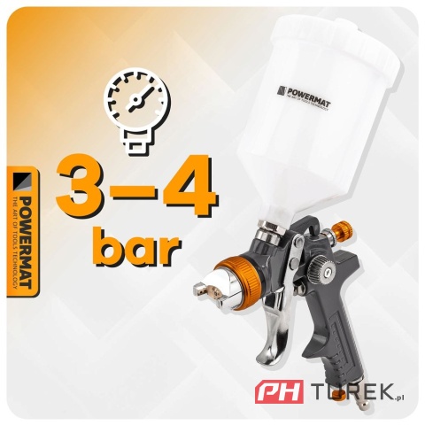 Pistolet lakierniczy hvlp powermat zbiornik 600ml dysza 1,4 mm