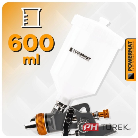 Pistolet lakierniczy hvlp powermat zbiornik 600ml dysza 1,4 mm