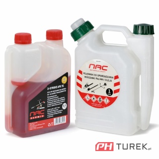 Pojemnik kanister NAC do sporządzania mieszanki paliwa + Olej 2T 0,5 ZESTAW