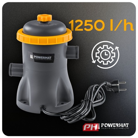 Pompa filtrująca do basenu wody 1250 l/h 16w 32mm zestaw węże I filtry