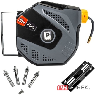 Automatyczny bęben na wąż pneumatyczny + wąż 20 metrów powermat