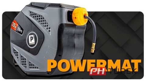 Automatyczny bęben na wąż pneumatyczny + wąż 20 metrów powermat