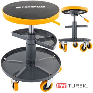 Siedzisko warsztatowe teleskopowe 400-520 mm obrotowy taboret powemat