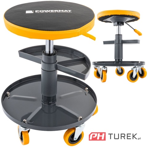 Siedzisko warsztatowe teleskopowe 400-520 mm obrotowy taboret powemat