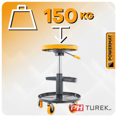Siedzisko warsztatowe teleskopowe 400-520 mm obrotowy taboret powemat