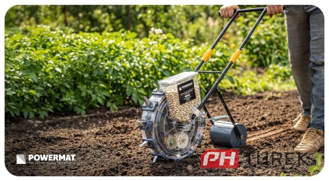 Siewnik pchany punktowy PM-SRO-25T ręczny zbiornik 3,7 kg