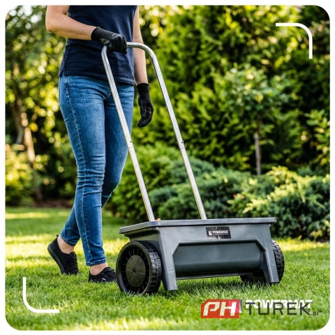 Siewnik ręczny szerokość 46 cm zbiornik 12l 10 stopniowa regulacja wysiewu