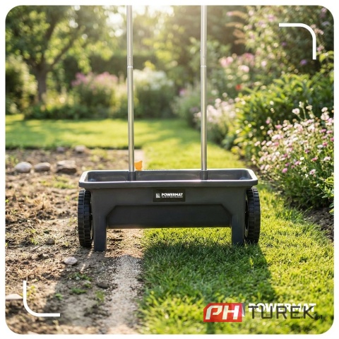 Siewnik ręczny szerokość 46 cm zbiornik 12l 10 stopniowa regulacja wysiewu