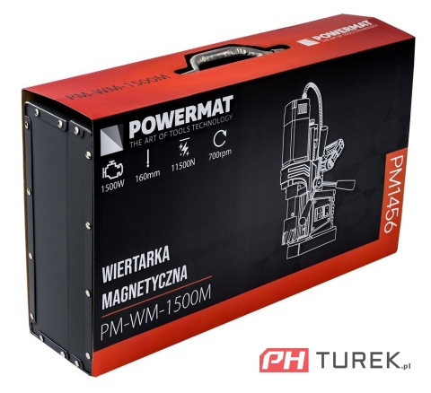 Wiertarka magnetyczna siła magnesu 11500n moc 1500w skok 160mm weldon 19mm
