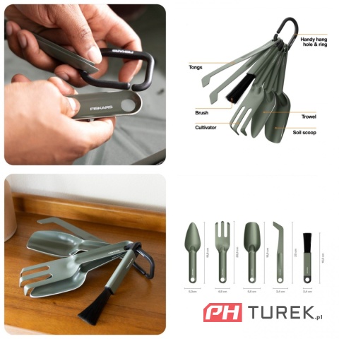 Zestaw metalowych narzędzi do sadzenia roślin Fiskars Plant Care 5 sztuk