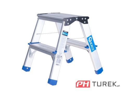 Drabina aluminiowa 2-stopniowa dwustronna 150kg 38 cm