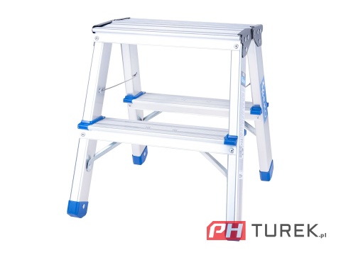 Drabina aluminiowa 2-stopniowa dwustronna 150kg 38 cm