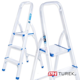 Drabina aluminiowa 3-stopniowa składana 150kg 119 cm