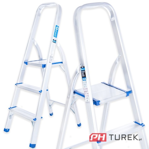 Drabina aluminiowa 3-stopniowa składana 150kg 119 cm