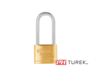 Kłódka mosiężna z długim pałąkiem wzmocniona 40mm BRASS-SERIES