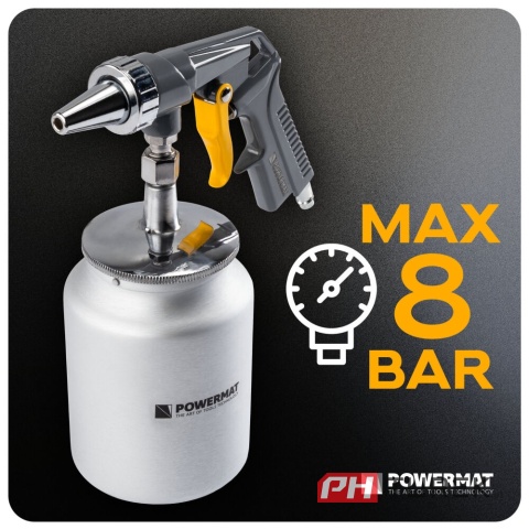 Pistolet do piaskowania pm-pdpi-1t 8 bar 1000 ML 160l/min