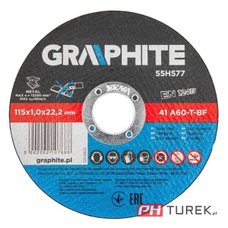 Tarcza tnąca do metalu 115 x 1.0 x 22.2 mm, 41 a60-t-bf