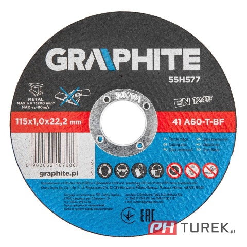 Tarcza tnąca do metalu 115 x 1.0 x 22.2 mm, 41 a60-t-bf