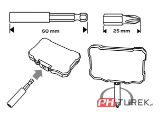 Zestaw bitów 8 szt Graphite + adapter