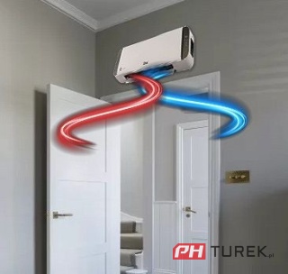 Kurtyna powietrzna 2000W grzejnik ceramiczny RTGC0056 LCD grzanie + nawiew