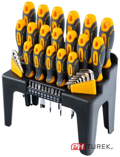 Zestaw wkrętaków 44el. (stojak) pm-zw-44zn śrubokrętów płaski + torx krzyż